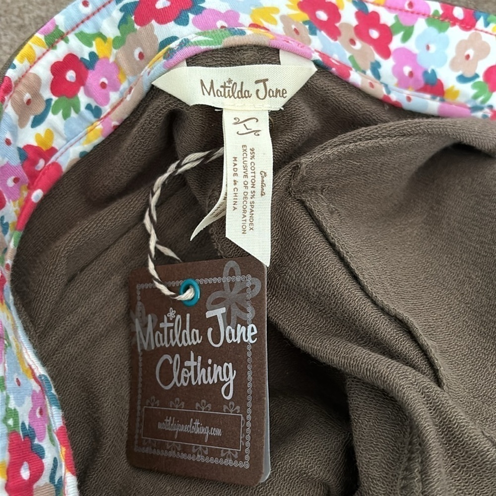 MATILDA JANE Embroidered Floral Olive Scouts Honor Pants Size L - Picture 6 of 9